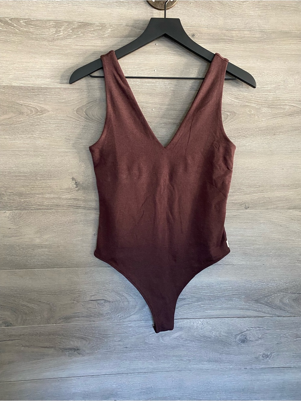 Vuori Halo Bodysuit DreamKnit Mahogany Heather Brown